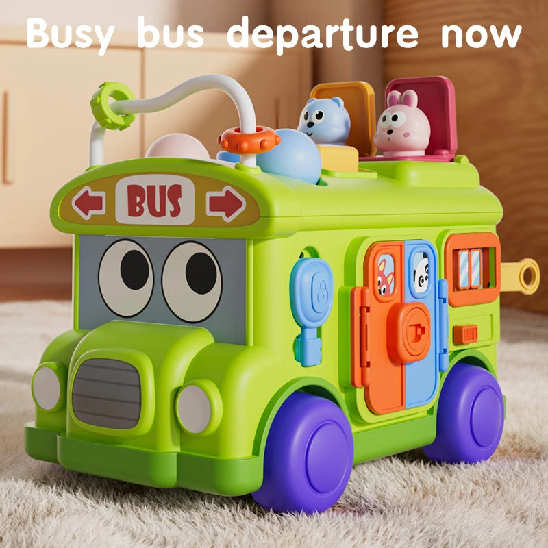 Travel Accessories For Toddlers - Montessori Educational Baby Busy Bus Toy