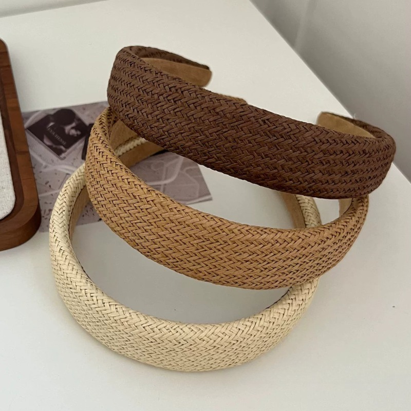 Travel Accessories For Elderly - Retro Bohemia Vacation-style Straw Woven Hairband