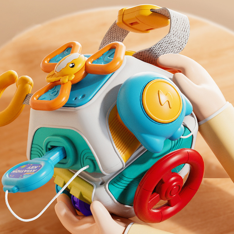 Travel Accessories For Toddlers - Baby Busy Board Cube Montessori Sensory
