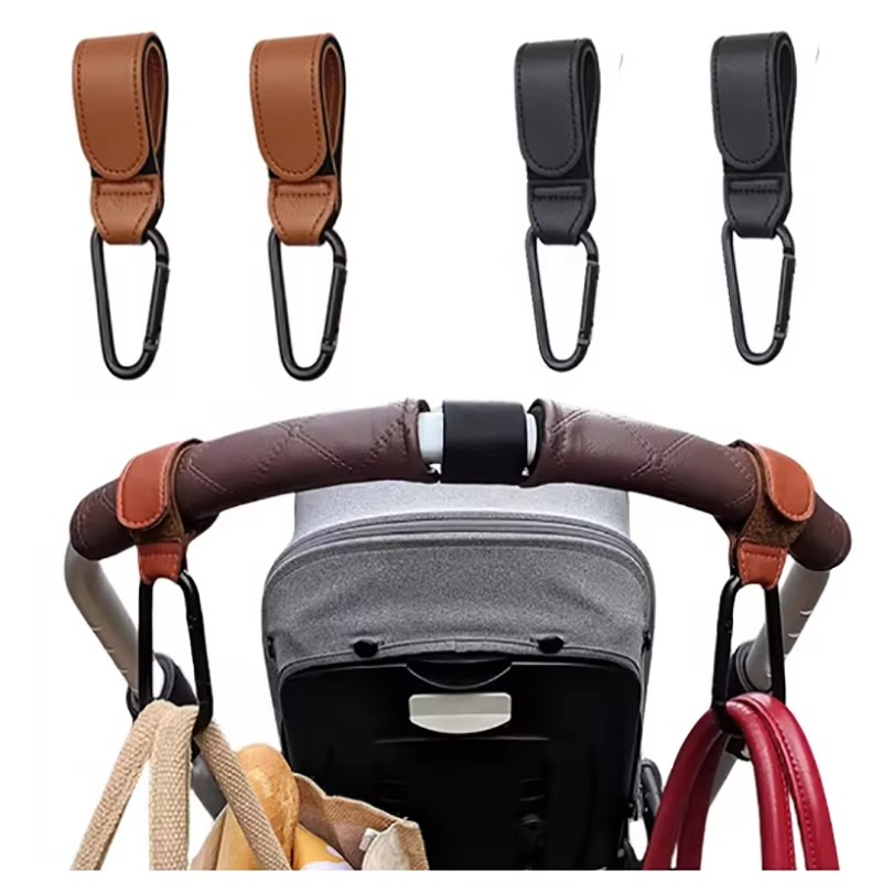 Travel Accessories For 4 Year Old - Baby Stroller Hook Fashion PU Leather