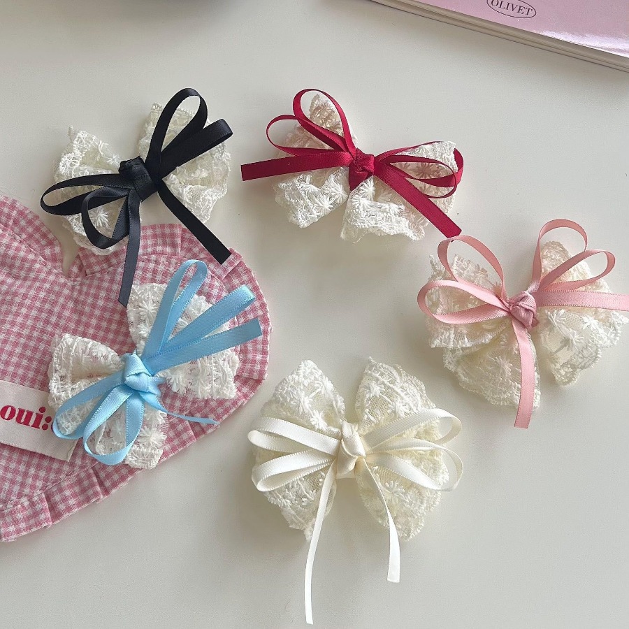 2pcs/set Cute Lace Bow Hair Cl - Travel Accessories For 4 Year Old ulasan dan harga