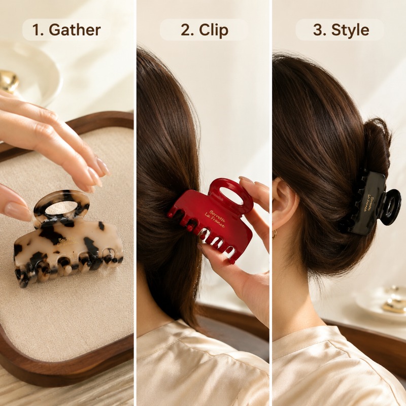 French Medium Hair Claw Clips  - Travel Accessories For Elderly ulasan dan harga