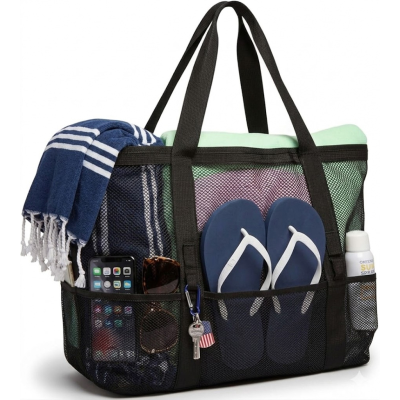 Oversized Mesh Beach Bag With  - Travel Accessories Must Have ulasan dan harga