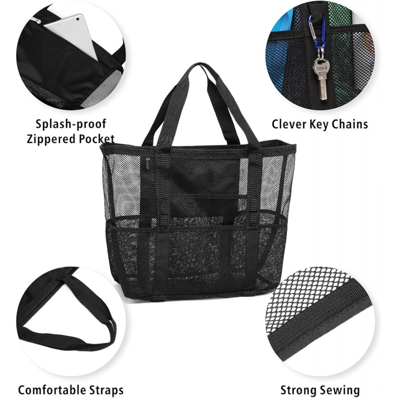 Oversized Mesh Beach Bag With  - Travel Accessories Must Have ulasan dan harga