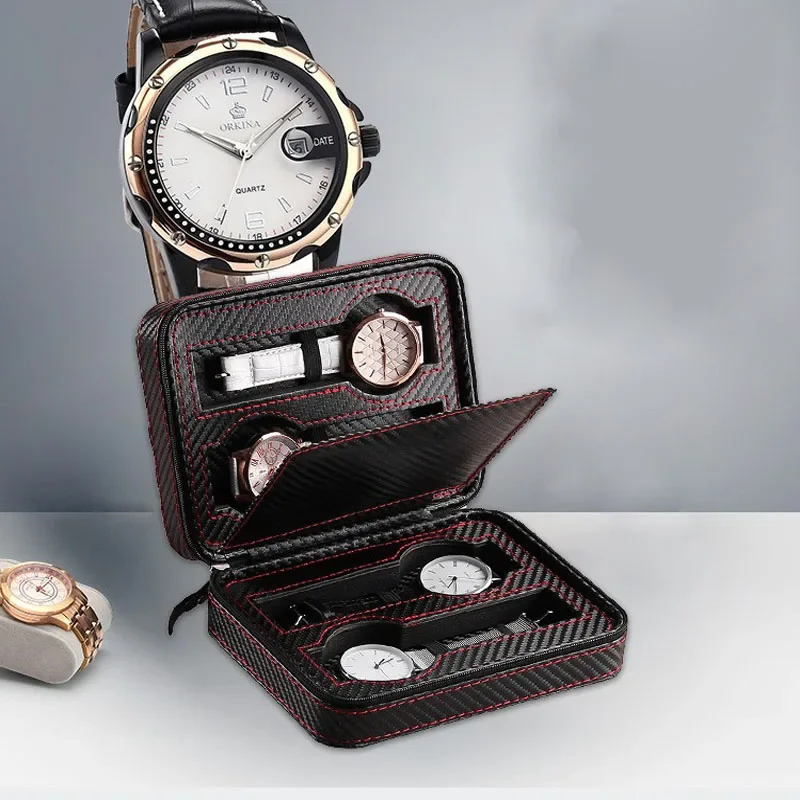 4-Slot Portable Watch Storage  - Travel Accessories Display ulasan dan harga