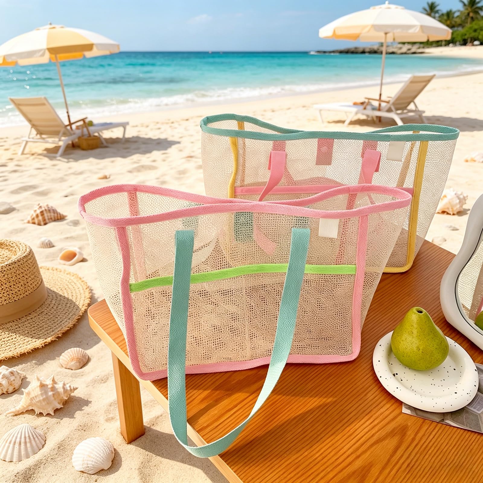 Beach Bags for Women Colorful  - Travel Accessories Must Have ulasan dan harga