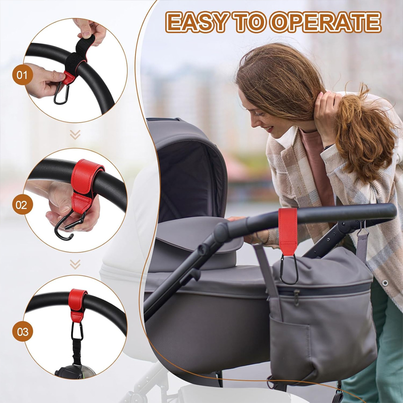 2Pcs Leather Cart Hooks Baby S - Travel Accessories For 4 Year Old ulasan dan harga