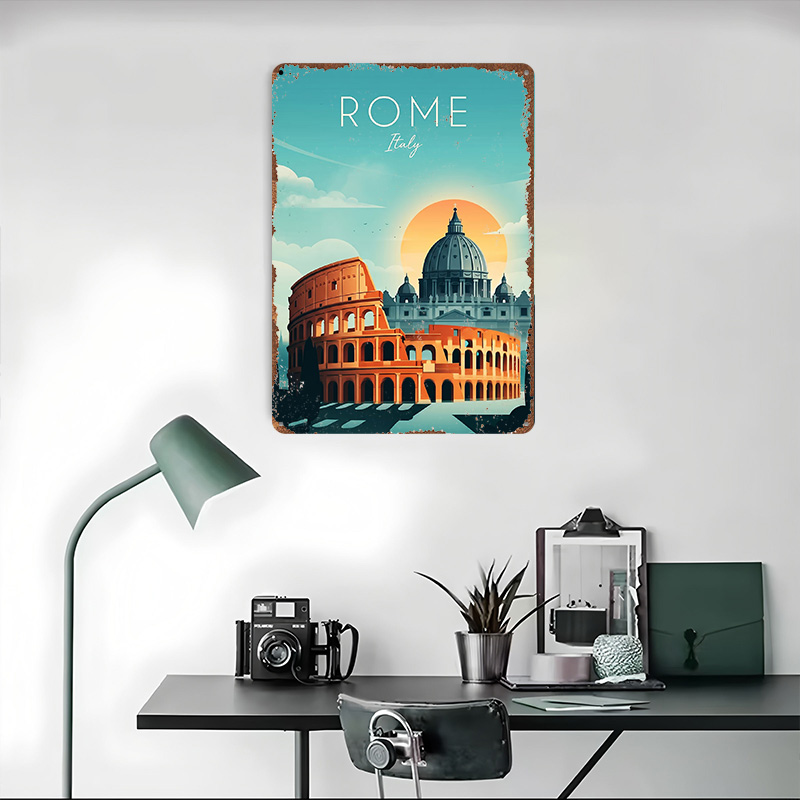 Rome Travel Metal Poster Perfe - Travel Accessories Rome ulasan dan harga