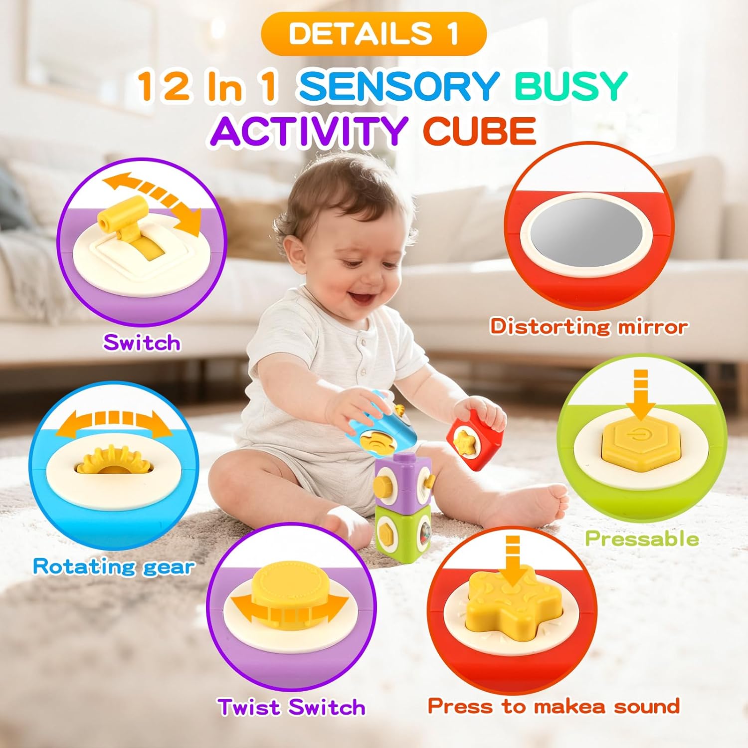 Montessori Activity Cube Busy  - Travel Accessories For Toddlers ulasan dan harga