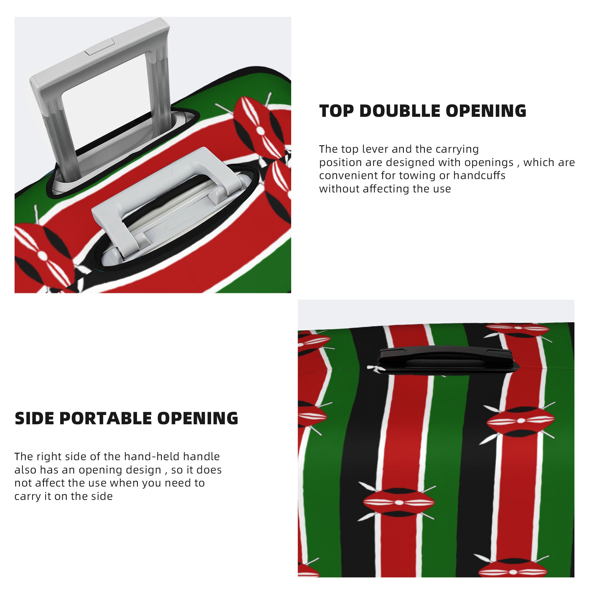 Kenya Flag  Luggage Cover Elas - Travel Accessories Kenya ulasan dan harga